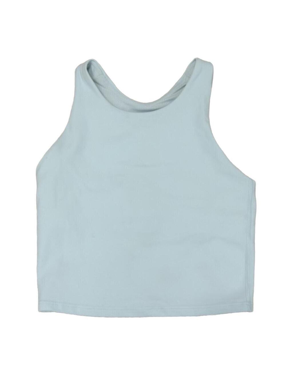 NWOT Athleta Girl Rise‎ Above Rib Crop Tank Gossamer Blue Medium (8-10)